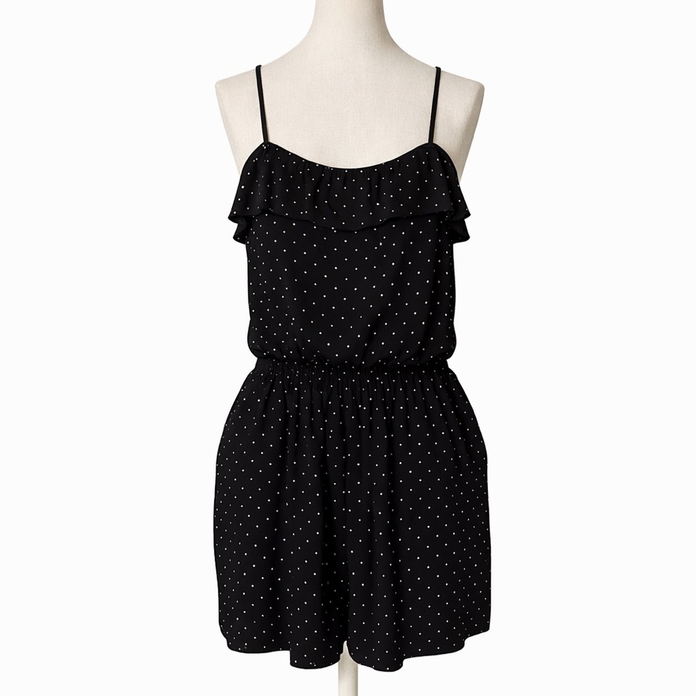Old Navy Black and White Polka Dot Romper